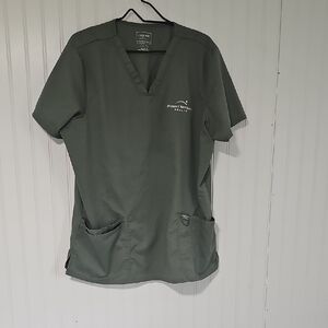 Mount Nittany Health Hunter Green V-Neck Scrub Top